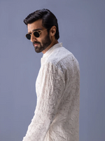 Men's White Embroidery Kurta pajama