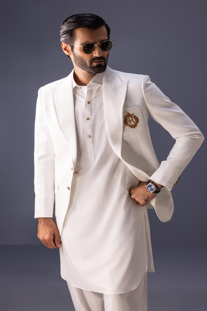 Designer Men's Classic shalwar kameez off white