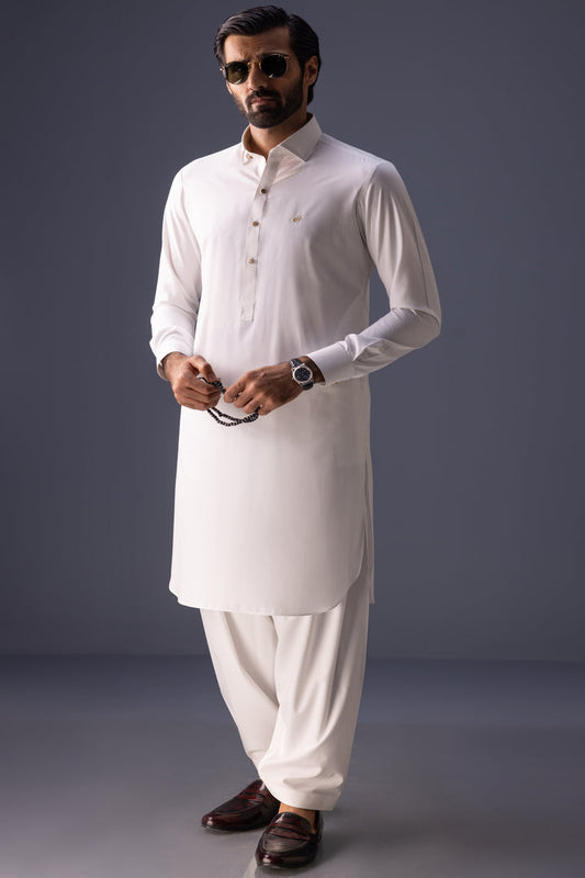 Designer Men's Classic shalwar kameez off white