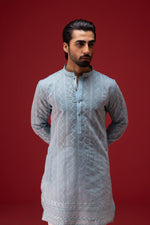 Men's desi Blue Kurta with white Pyjama